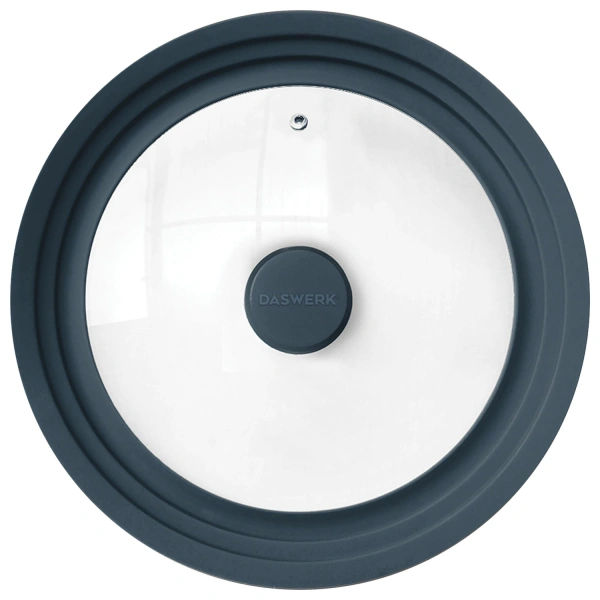 Крышка для любой сковороды и кастрюли универсальная 3 размера (24-26-28см) антрацит, DASWERK, 607589