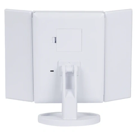 Зеркало настольное с LED-подсветкой для макияжа, размер 24х18 см, складное, увеличение х2, х3, х10, белое, BRABIX, 609337 - МСК «Форвард»