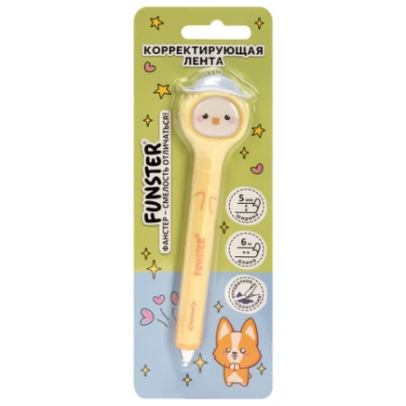 Корректирующая лента FUNSTER (ФАНСТЕР) "Милые зверята", 5 мм x 6 м, ассорти, в блистере, 273982 - МСК «Форвард»
