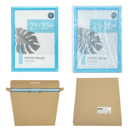 Рамка 21х30 см небьющаяся, багет 17,5 мм, пластик, BRAUBERG "Colorful", голубая, 391238 - МСК «Форвард»