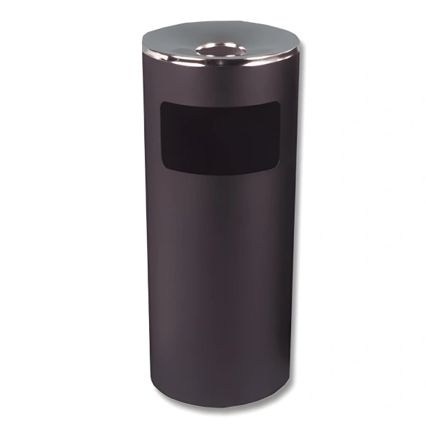 Урна металлическая с пепельницей (в600*ш250*г250мм) 29 литров, черная, оцинк. сталь, 250Н, 231089