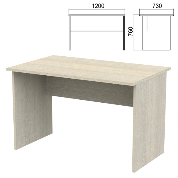 Стол письменный "Арго" (ш1200*г730*в760 мм), ясень шимо, А-002, 641256