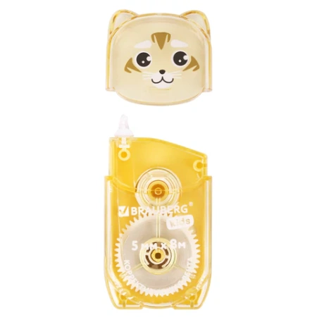 Корректирующая лента BRAUBERG KIDS "ЗВЕРЯТА", 5 мм х 8 м, механизм перемотки, корпус ассорти, блистер, 272499 - МСК «Форвард»