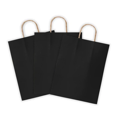Крафт-пакет бумажный "Black" 26х15х35 см, КОМПЛЕКТ 25ШТ с кручеными ручками, плотность 80 г/м2, моноцвет, 112429 701004 - МСК «Форвард»