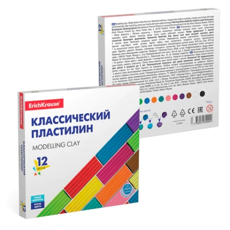 Пластилин классический ERICH KRAUSE, 12 цветов, 192 г, 50558  106456 - МСК «Форвард»