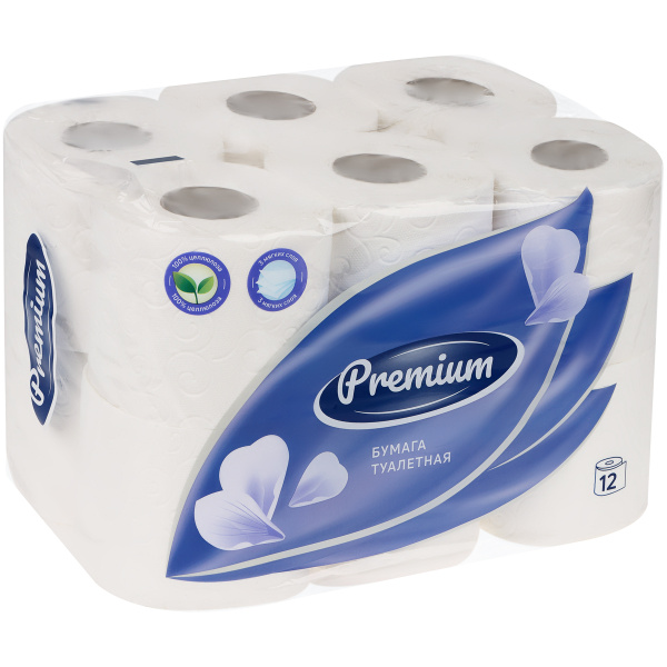 Бумага туалетная OfficeClean "Premium", 3-слойная, 12шт., 17м/рул., тиснение, белая 325792 - МСК «Форвард»