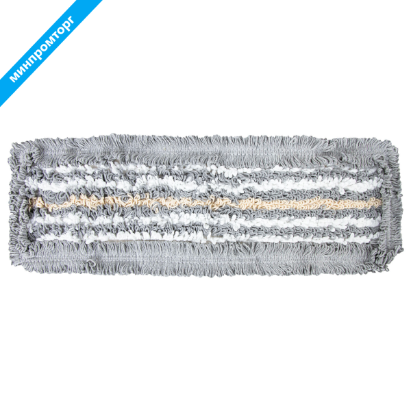 Насадка МОП плоская для швабры/держателя 50см, ТИП У/К, хлопок/мкфбр, СЕРАЯ, LAIMA EXPERT, 606630