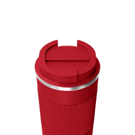 Термокружка 510 мл JOYLUX (ДЖОЙЛЮКС) EVERY DAY, нержавеющая сталь SUS304, силиконовый рукав, красный матовый, 700294 - МСК «Форвард»