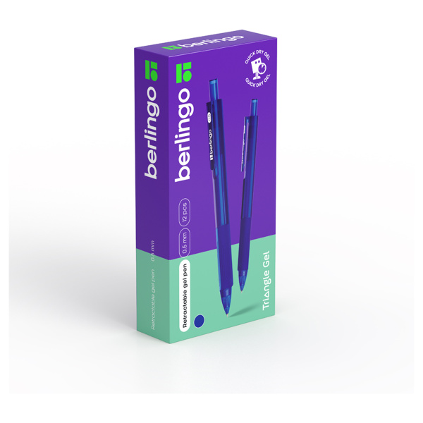 Ручка гелевая автоматическая Berlingo "Triangle gel RT" синяя, 0,5мм, грип CGm_50064 340069 - МСК «Форвард»