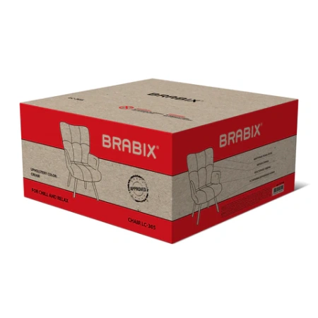 Кресло BRABIX "Soft LC-305", фактурная ткань букле (экомех), светло-бежевое, 533147 - МСК «Форвард»