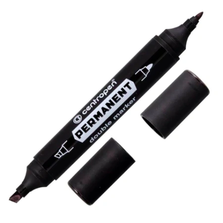 Маркер перманентный двусторонний CENTROPEN 1666, ЧЕРНЫЙ, круглый/скошенный, 1/1-4 мм, 616660112 152029 - МСК «Форвард»