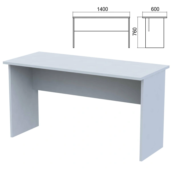 Стол письменный "Арго" (ш1400*г600*в760 мм), серый, А-003.60, 641250