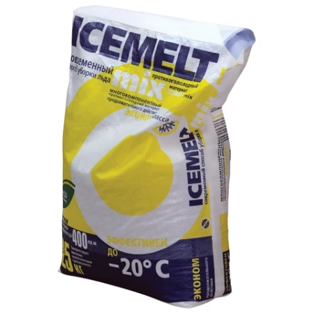 Реагент антигололедный 25 кг, ICEMELT "Mix", до -20С, хлористый натрий, мешок  602042 - МСК «Форвард»