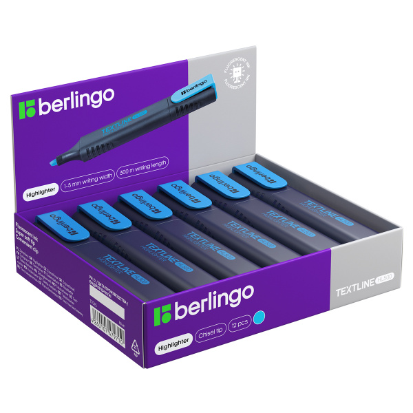 Текстовыделитель Berlingo "Textline HL500" голубой, 1-5мм T7015 241046 - МСК «Форвард»