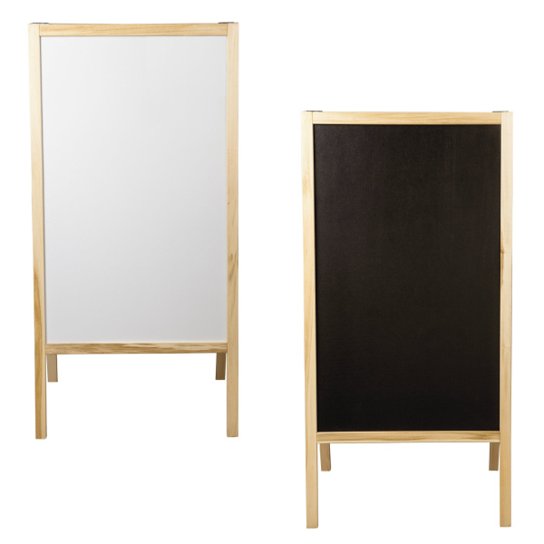 Доска-штендер двусторонняя для мела и магнитно-маркерная (54х109cм), черная/белая, STAFF, 236889