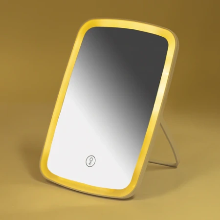 Зеркало настольное с LED-подсветкой для макияжа, 24х17 см, 3 режима свечения, аккумулятор 800 mAh, цвет белый, WBZ (ВБЗ), 609333 - МСК «Форвард»