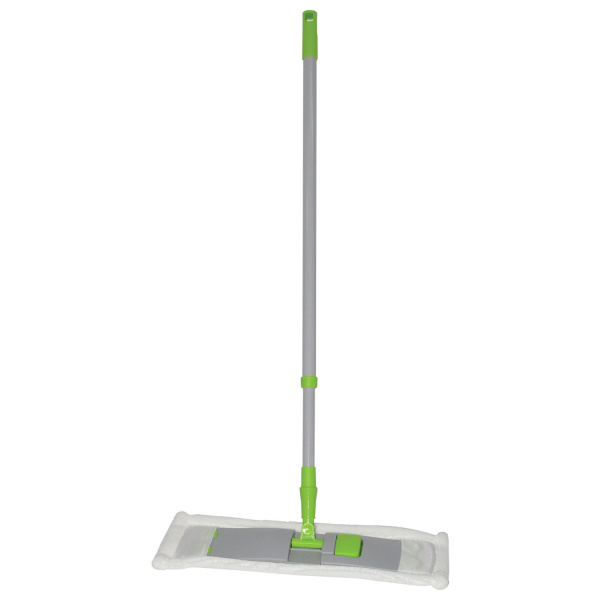 Швабра с флаундером 40см, телескопический черенок 120см, резьба 1,6см, м-фибра (тип К), ЛЮБАША 605028