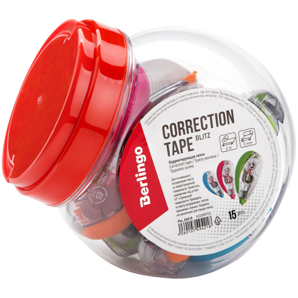 Корректирующая лента Berlingo "Blitz" 5мм*6м ассорти Fks_06010 265920 - МСК «Форвард»