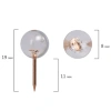 Силовые кнопки-гвоздики BRAUBERG CLEAR & GOLD, прозрачные с золотистым (шарики), 100 штук, 11 мм, 272760 - МСК «Форвард»