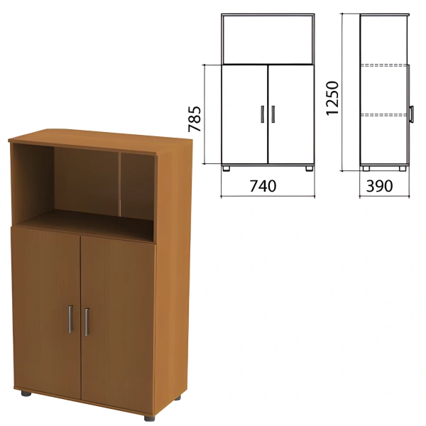 Шкаф полузакрытый "Монолит", 740х390х1250мм, цвет орех (КОМПЛЕКТ) 980106