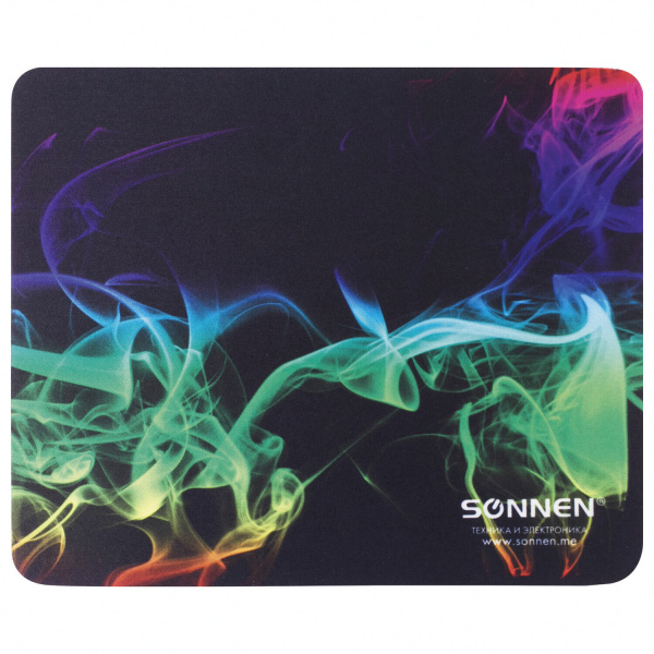 Коврик для мыши SONNEN "SMOKE", резина+ткань, 220х180х3 мм, 513289