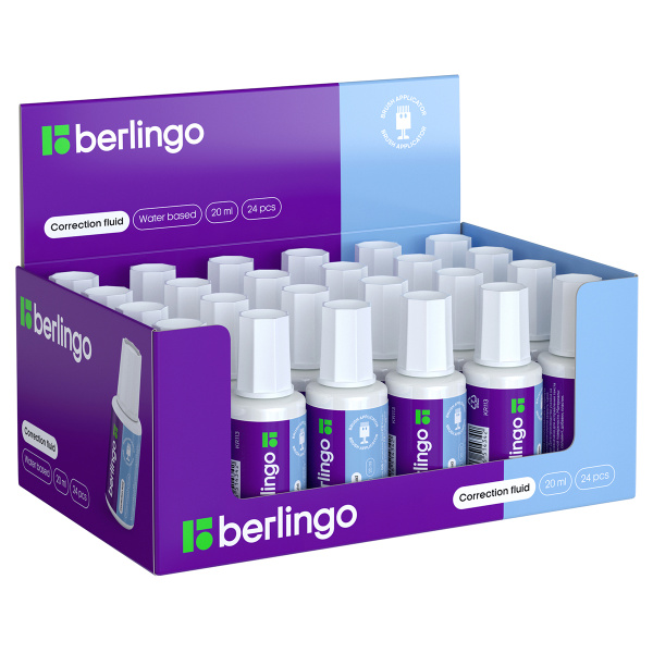 Корректирующая жидкость Berlingo, 20мл, водная основа, с кистью KR113 368726 - МСК «Форвард»