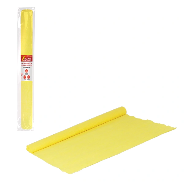 Бумага гофрированная/креповая, 110г/м2, 50х250см, желтая, ОСТРОВ СОКРОВИЩ,129146