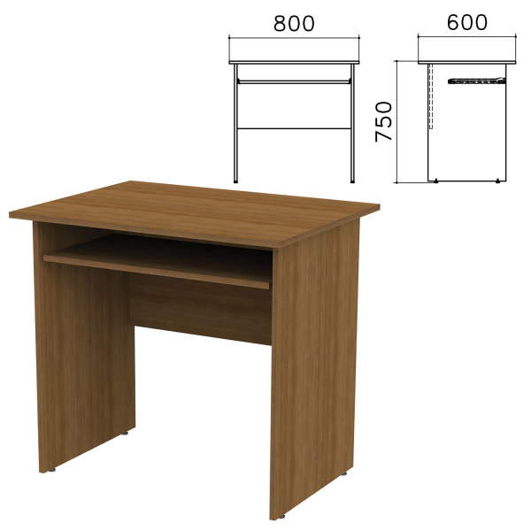 Стол компьютерный "Канц" (ш800*г600*в750 мм), цвет орех, СК25.9 640034