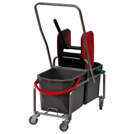 Тележка уборочная Eco-Force, 2 съемных ведра по 25 л, отжим, металлический каркас, бесшумные колеса, 22EF/2 609748 - МСК «Форвард»