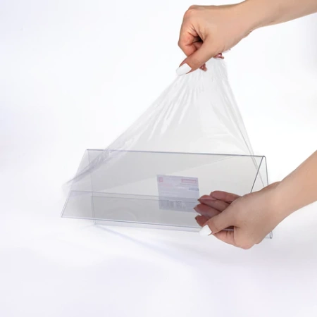 Подставка настольная для презентаций информационная 300х100 мм (домик) двусторонняя, в защитной пленке, BRAUBERG, 291251 - МСК «Форвард»