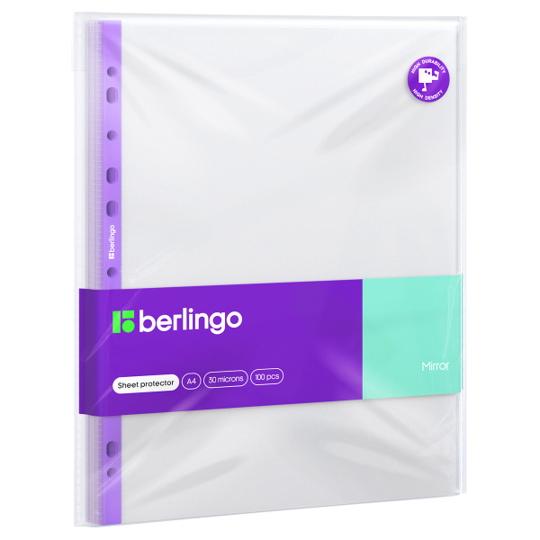 Папки - файлы с перфорацией Berlingo "Mirror", А4, 30мкм, глянцевая SPm_A4030 369454 - МСК «Форвард»