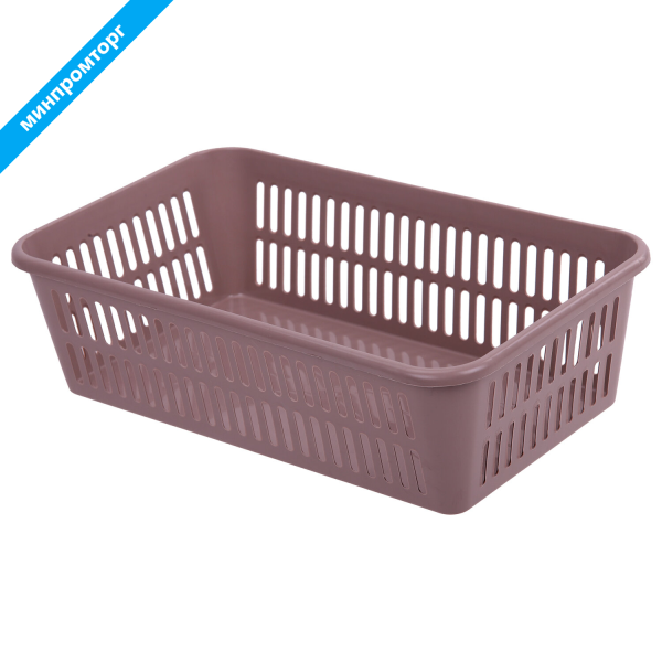 Корзинка 2 литра универсальная 7,2х25х15см, для хранения, пластик, ассорти, 331 433310065 530757