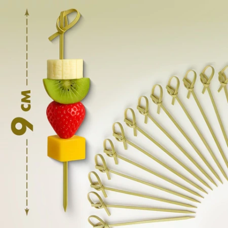 Пики (шпажки) для канапе бамбуковые "Узелок", 9 см, 100 шт., КП, 139898 700668 - МСК «Форвард»