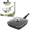 Сковорода ГРИЛЬ квадратная 26 см, съемная soft-touch ручка, крышка, антипригарное покрытие, МЕЧТА "Гранит Black", с066802 700718 - МСК «Форвард»
