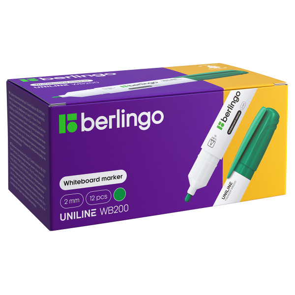 Маркер для белых досок Berlingo "Uniline WB200" зеленый, пулевидный, 2мм PM6211 117143 - МСК «Форвард»