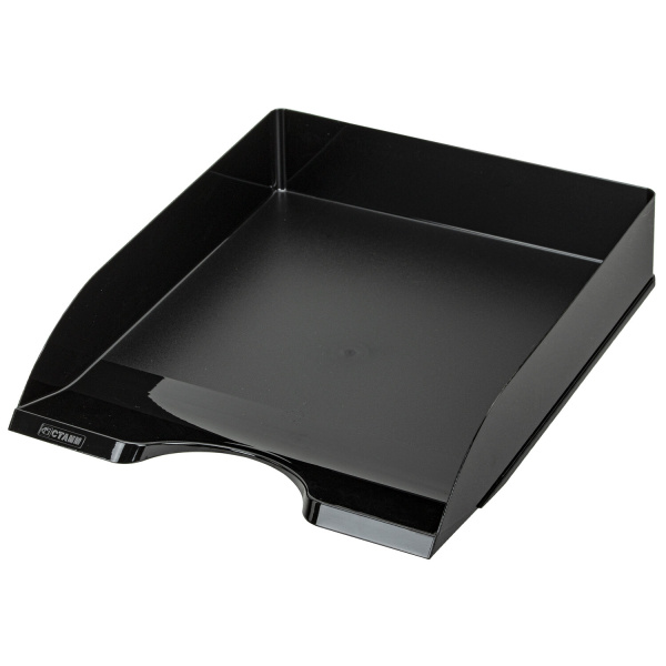 Лоток горизонтальный для бумаг СТАММ "Дельта", А4 (315х250х60 мм), черный, ЛТГ-30460 235658