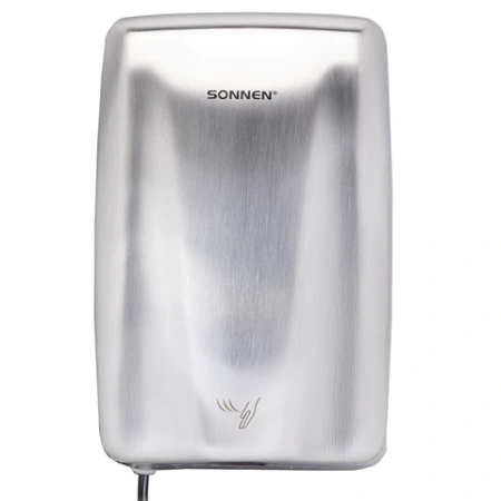 Сушилка для рук ВЫСОКОСКОРОСТНАЯ АНТИВАНДАЛЬНАЯ SONNEN K2020, 1000 Вт, 100 м/с, IPX3, 72 дБ, нержавеющая сталь, 607193 - МСК «Форвард»