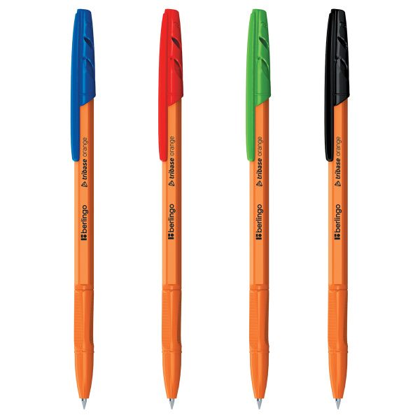 Набор шариковых ручек Berlingo "Tribase orange" 4шт., 4цв., 0,7мм, пакет CBp_70104 355455   - МСК «Форвард»