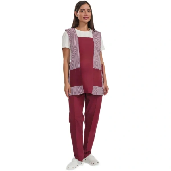 Костюм для горничных и уборщиц у08-СБР бордовый (размер 104-108 (52-54), рост 170-176) 292962 - МСК «Форвард»