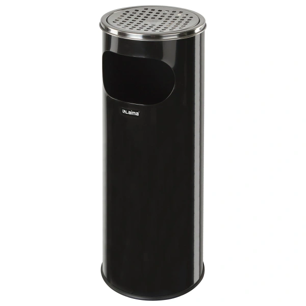 Урна с пепельницей 18 литров, 580х210мм, нержавеющая сталь, черная, LAIMA PROFESSIONAL, 606298
