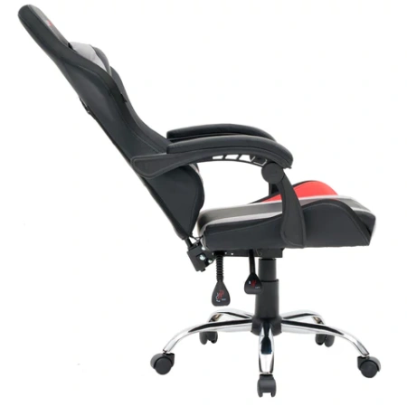 Кресло компьютерное CROMEX (КРОМЕКС) "Quantum GM-155 RGB", подсветка, две подушки, экокожа, черное/красное/серое, 532955 - МСК «Форвард»