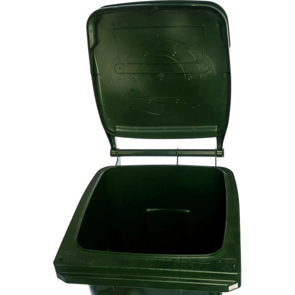 Контейнер-бак мусорный 120 л на колёсах с крышкой пластик зелёный (96x48x55 см) 28376 2402926 - МСК «Форвард»