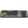 Клавиатура беспроводная бесшумная USB, 105 клавиш, SONNEN K303BY, черная / серая / желтая, 513952 - МСК «Форвард»