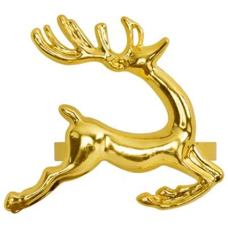 Кольца для салфеток новогодние, КОМПЛЕКТ 6 шт., 5,5 см, "Олени", золотистые, ЗОЛОТАЯ СКАЗКА, 592487 - МСК «Форвард»