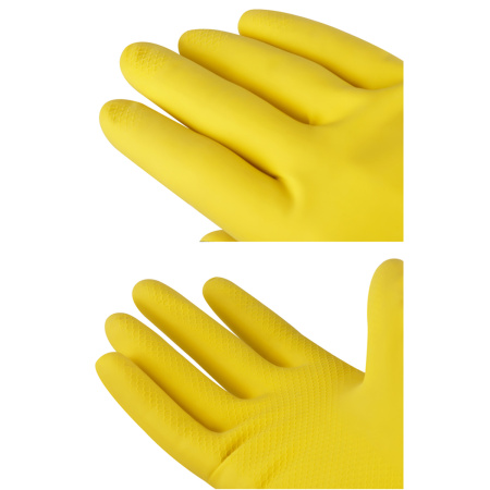 Перчатки резиновые хозяйственные OfficeClean ПРЕМИУМ, многоразовые, хлопчатобумажное напыление, супер плотные, р.XL, желтые, пакет с европодвесом 337386 ЧЕСТНЫЙ ЗНАК! - МСК «Форвард»