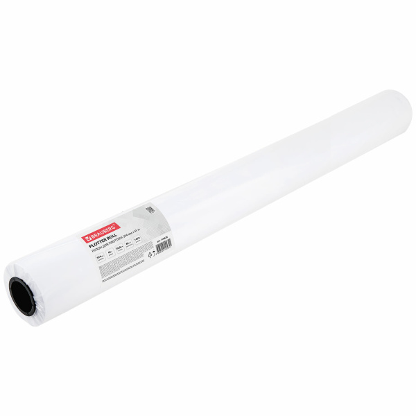 Бумага широкоформатная рулон для плоттера 594мм*45м*втулка 50,8мм, 80г/м2, CIE 146%, BRAUBERG 110626