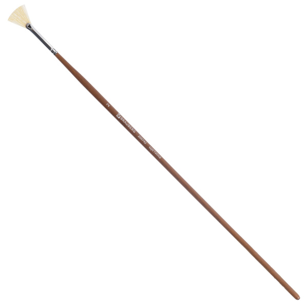 Кисть художественная профессиональная BRAUBERG ART CLASSIC, щетина, веерная, № 2, длинная ручка 2007 200742