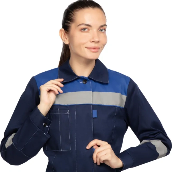 Костюм рабочий летний женский л20-КБР с СОП синий/васильковый (размер 104-108 (52-54), рост 158-164) 1583174 минпромторг - МСК «Форвард»