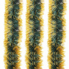Мишура КОМПЛЕКТ 3 штуки, диаметр 100 мм, длина 2 м, зеленая с золотистыми кончиками, 592219 - МСК «Форвард»