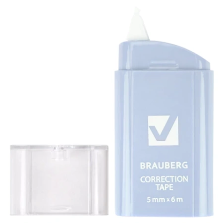 Корректирующая лента BRAUBERG COMPACT PASTEL, 5 мм х 6 м, КОМПЛЕКТ 6 штук, пенал с zip-lock, 272496 - МСК «Форвард»